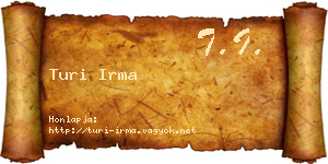 Turi Irma névjegykártya